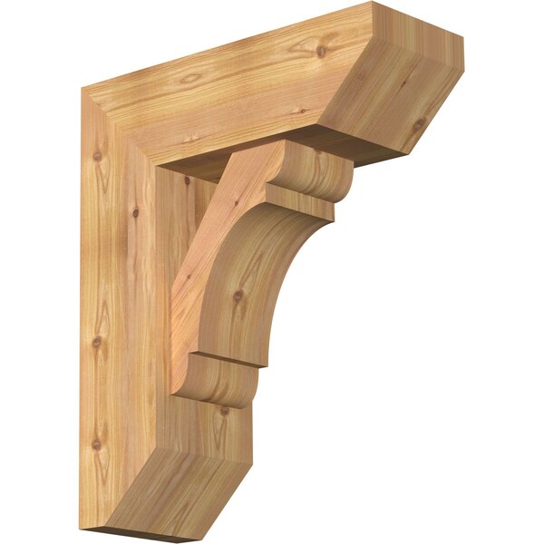 Ekena Millwork Olympic Slat Smooth Bracket w/ Offset Brace, Western Red Cedar, 7 1/2"W x 20"D x 24"H BKT0806X20X24OLY06SWR - main